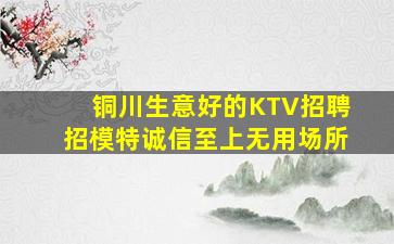 铜川生意好的KTV招聘招模特诚信至上无用场所